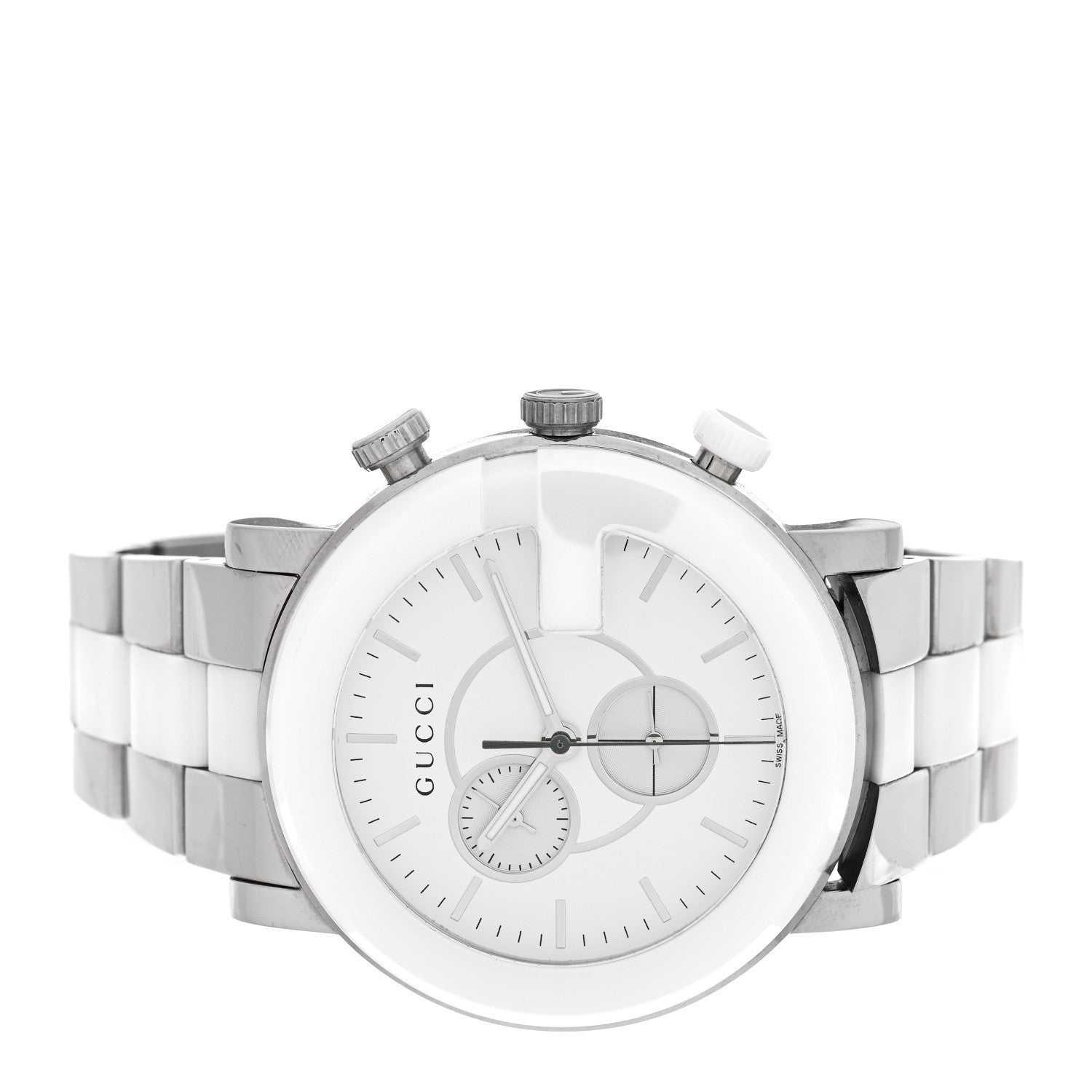 Gucci Stainless Steel Ceramic 44mm G-Chrono Chronograph Quartz Watch White 2 of 5