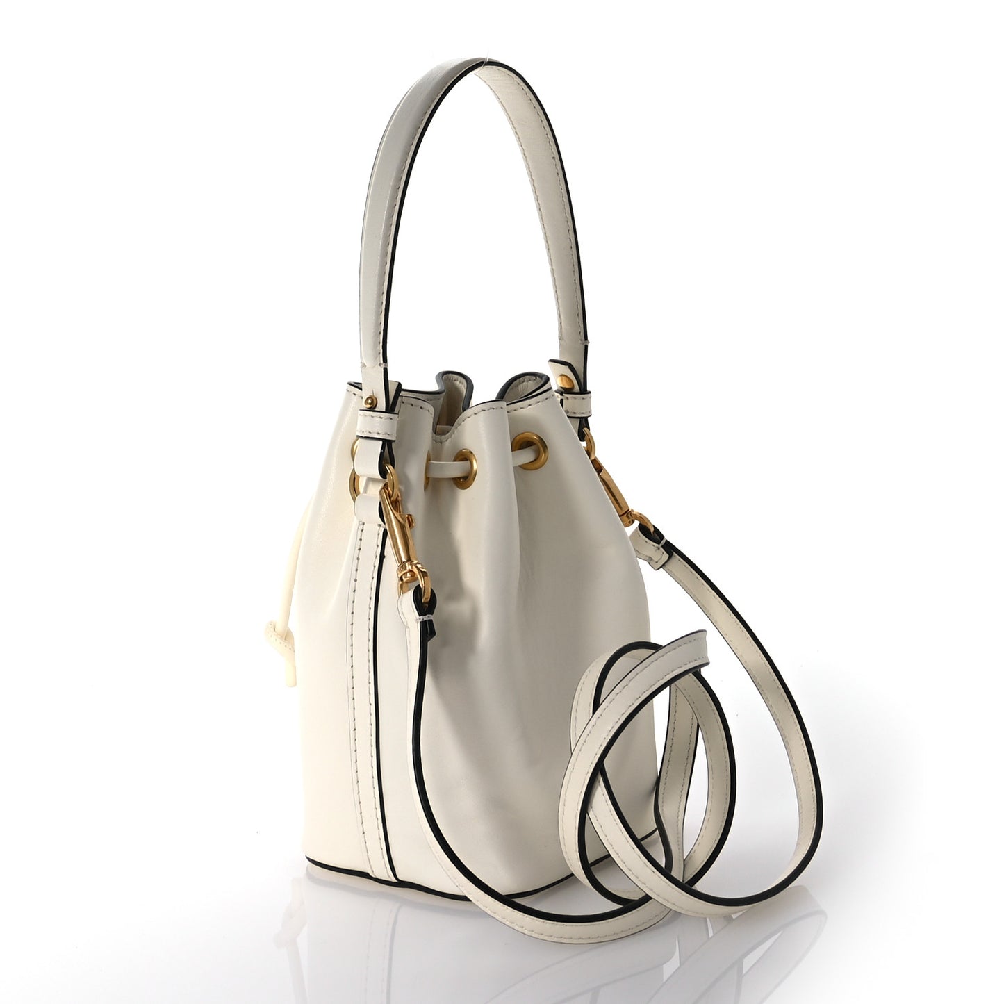 Nappa Mini VLogo Signature Bucket Bag Light Ivory