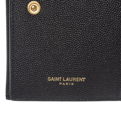 Saint Laurent Grain De Poudre Monogram Bi-Fold Wallet Black 5 of 6