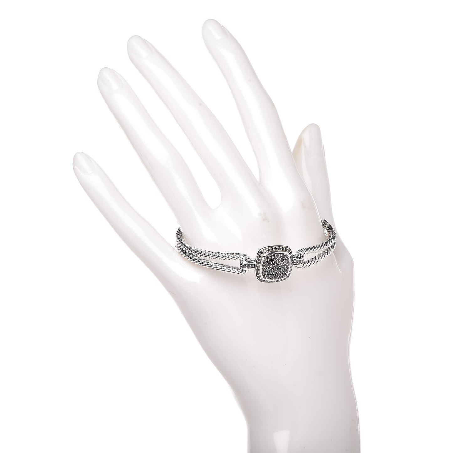 Sterling Silver Black Diamond Albion Cable Bracelet