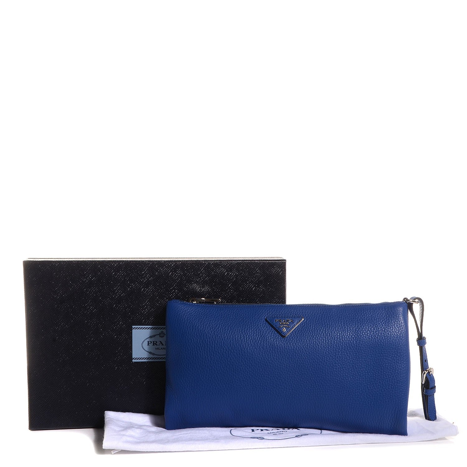 Prada Vitello Daino Clutch Royal 4 of 12
