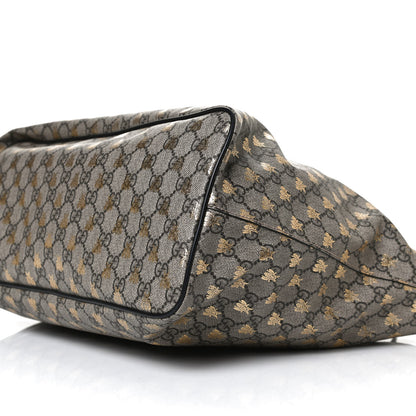 Gucci Soft GG Supreme Monogram Bees Medium Crossbody Tote Beige Oro Black 10 of 13