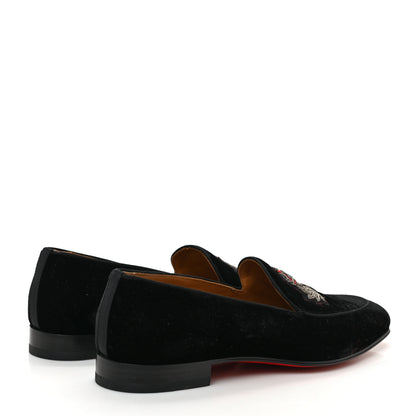 Christian Louboutin Velvet Veau Velours Crest On The Nile Loafers 43 Black 3 of 7