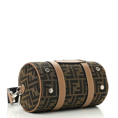 Fendi Recycled Fabric Jacquard Vitello Grace FF 1974 Mini O'Lock Bowling Bag Tobacco Moro Sand 4 of 10
