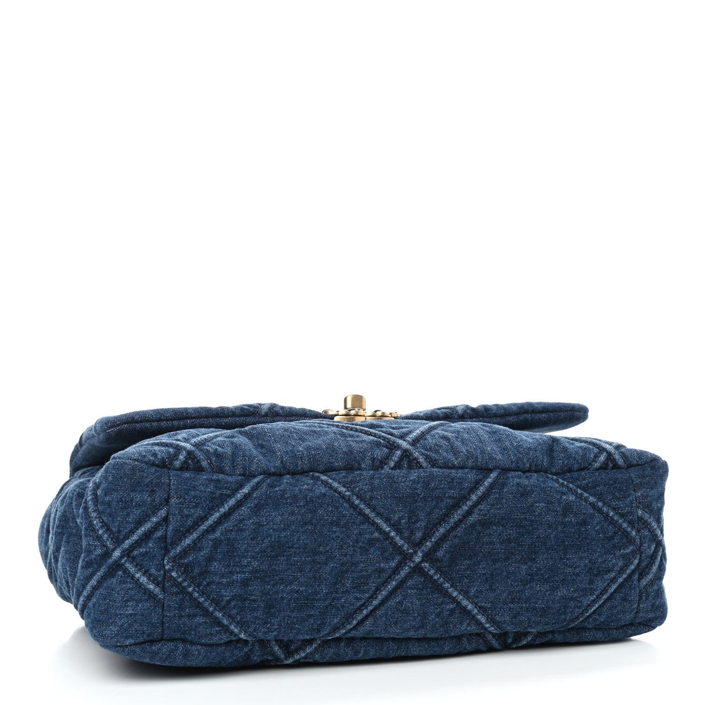 Denim Quilted Large Chanel 19 Flap Blue
