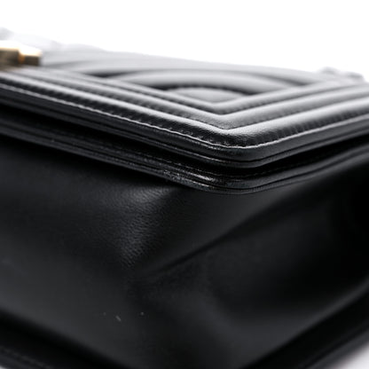 Chanel Lambskin Chevron Quilted Medium Boy Flap Black 9 of 17