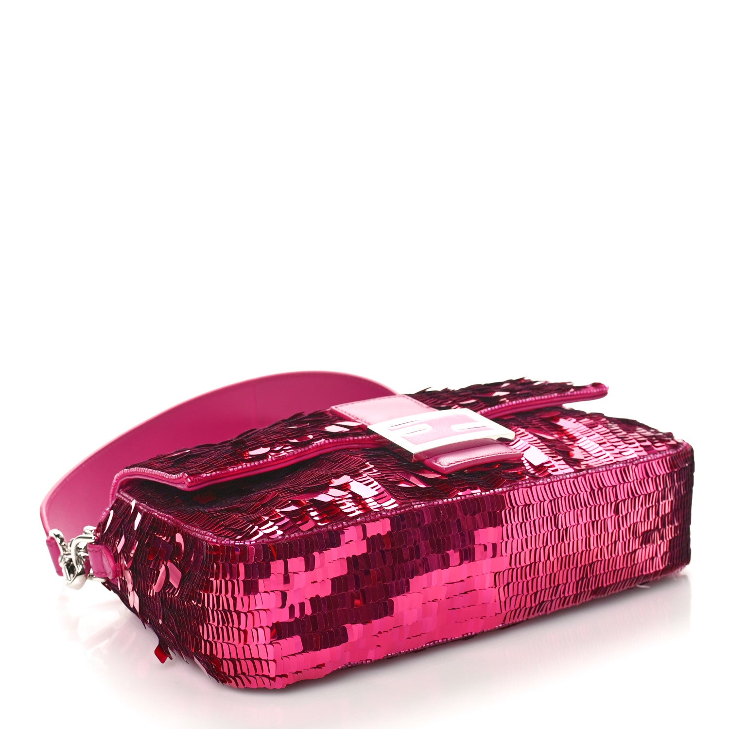 Fendi Sequin Paillettes Vitello Grace Sex and the City Baguette Ciclamino Pilar 4 of 8
