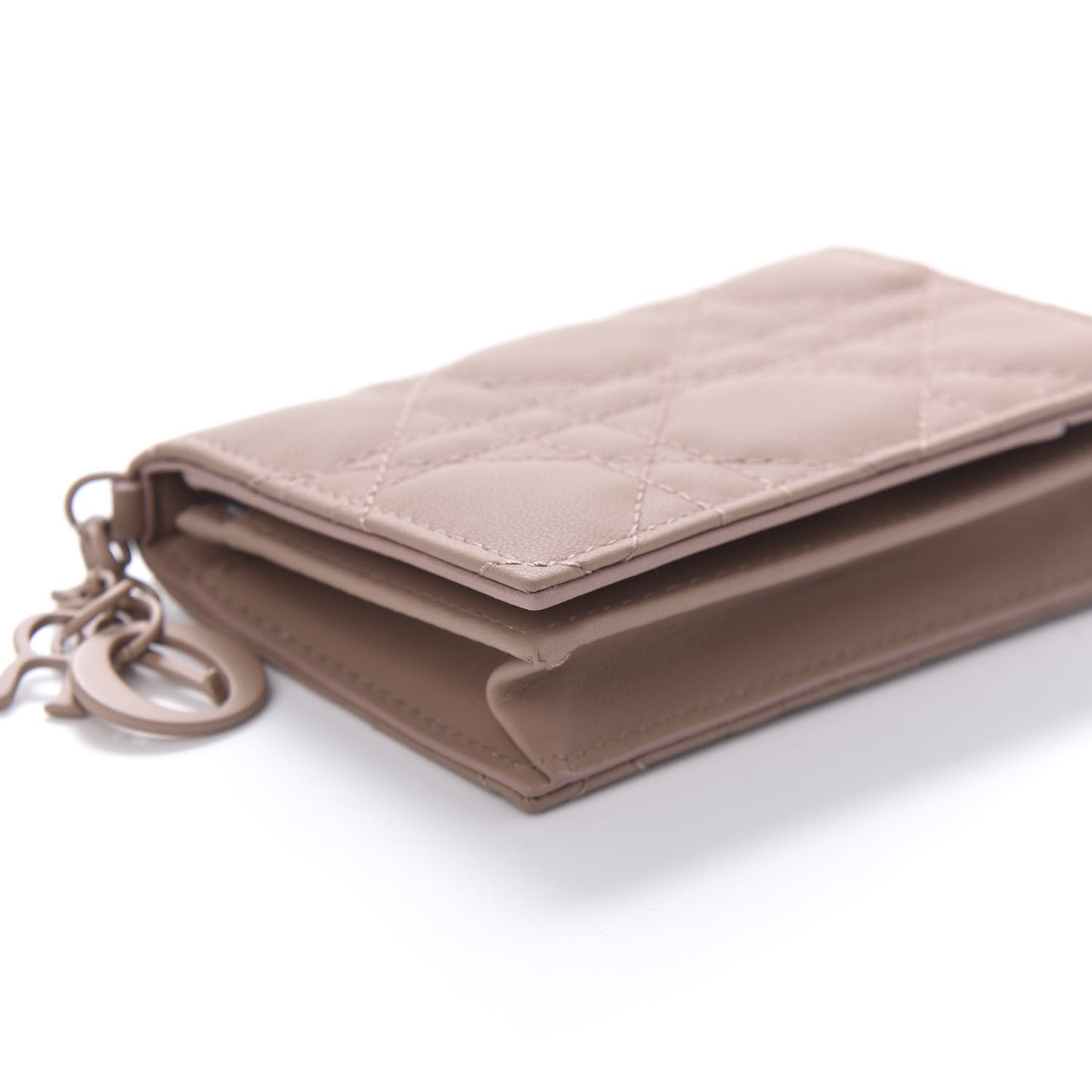 Ultra Matte Calfskin Cannage Small Lady Dior Flap Card Holder Fard