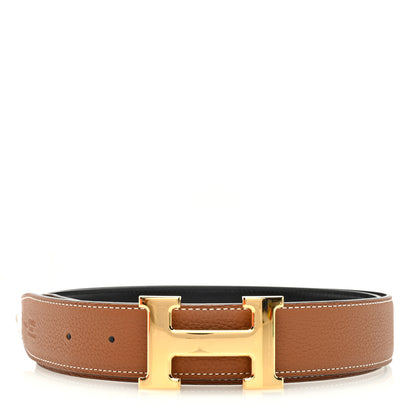 Hermes Box Togo 32mm H Belt 100 40 Black Gold 1 of 5