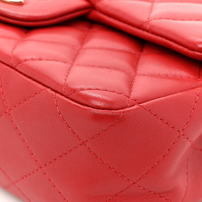 Chanel Lambskin Quilted Mini Rectangular Flap Red 13 of 16