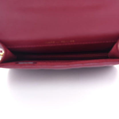 Chanel Lambskin Quilted Top Handle Flap Coin Purse With Chain Burgundy 5 of 11