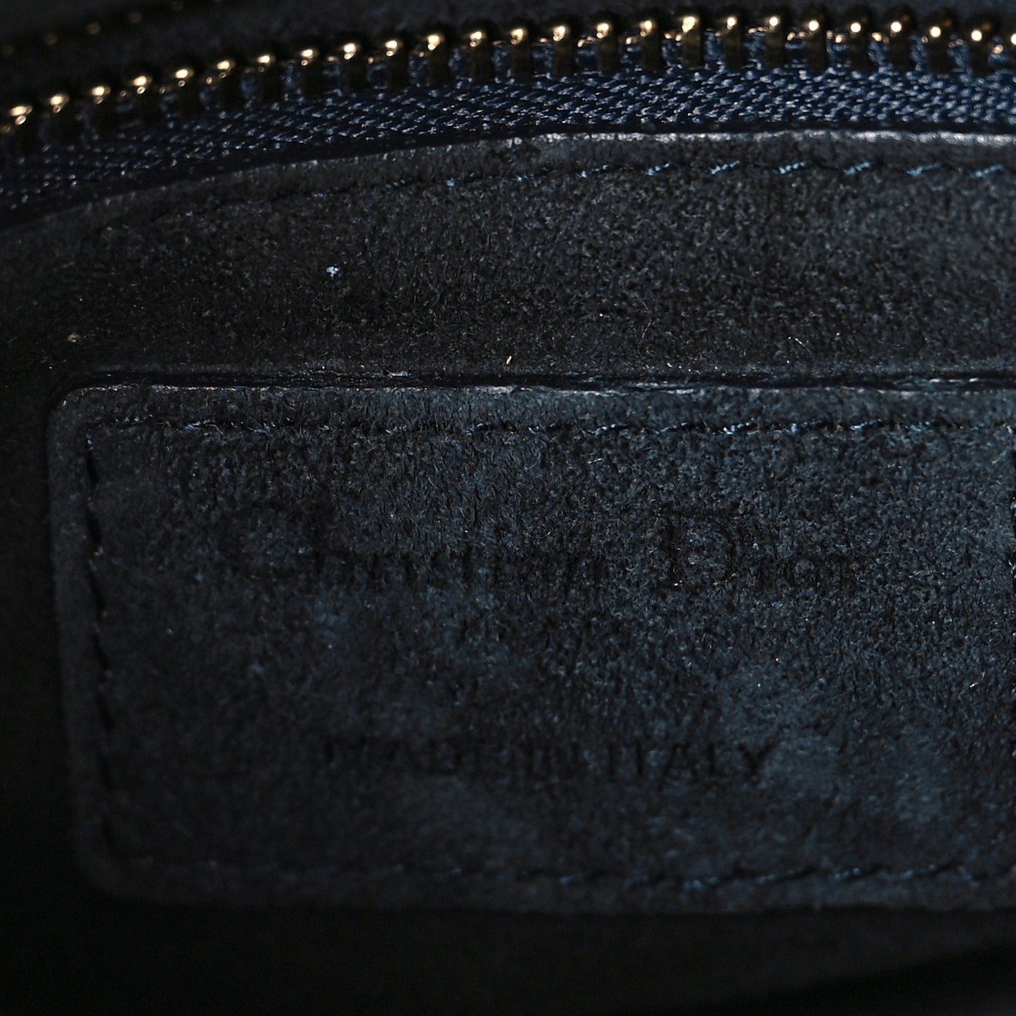 Denim Cannage Studded Mini Lady Dior Navy