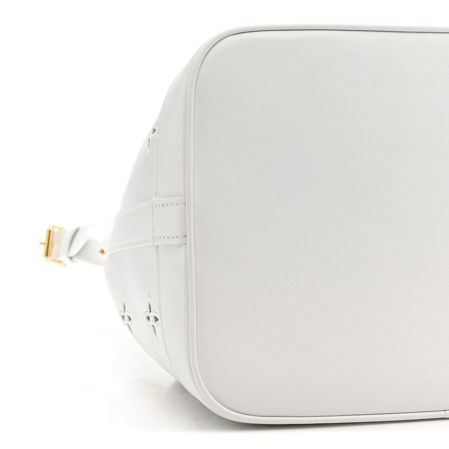 Calfskin Monogram Cutout Petit Noe White