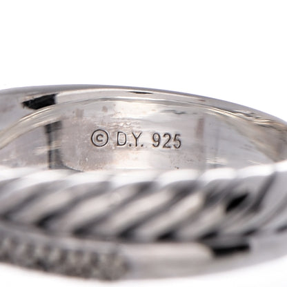 David Yurman Sterling Silver Diamond 5mm Crossover Ring 54 7 4 of 5
