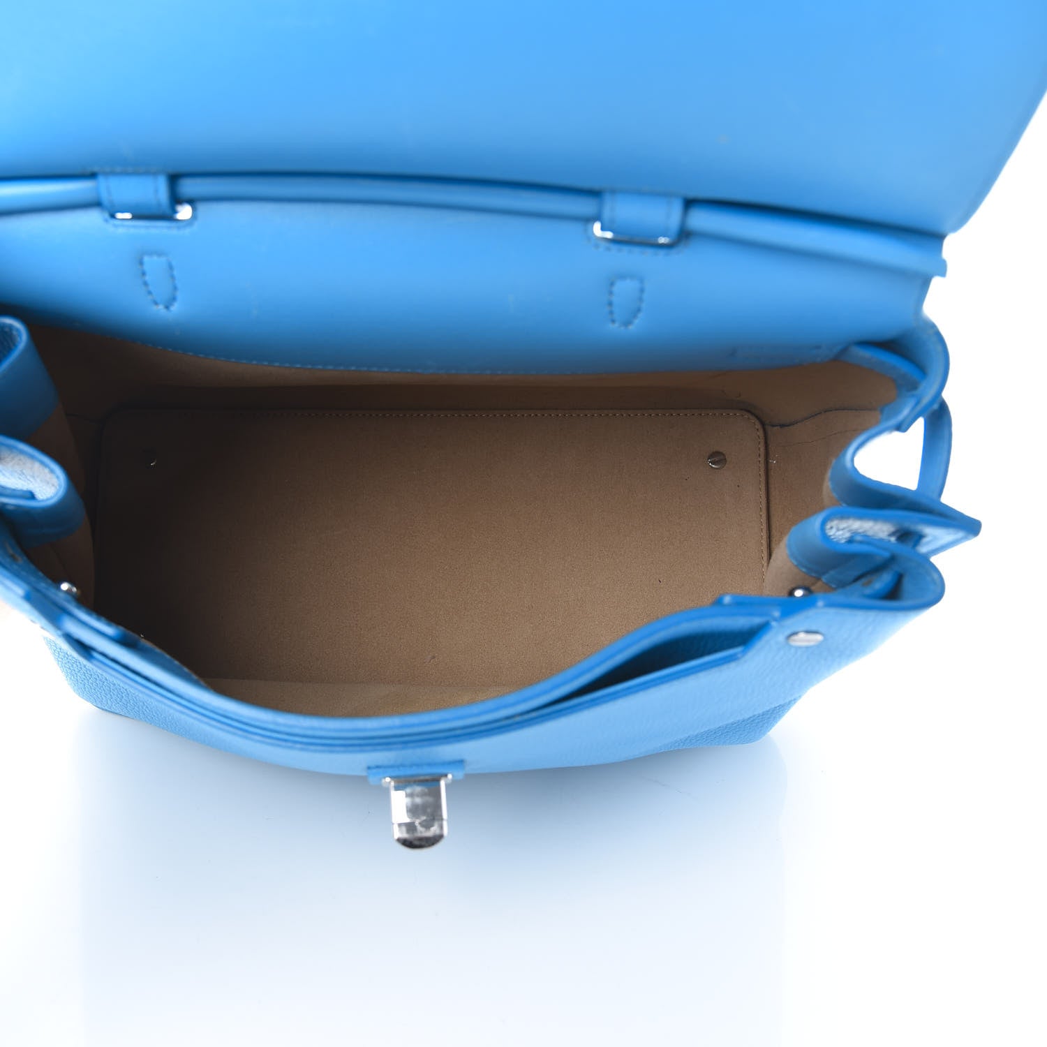 MCM Grained Calfskin Large Milla Convertible Backpack Tile Blue 4 of 13