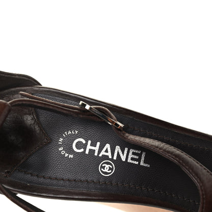Chanel Calfskin Wooden CC Sandals 39 Dark Brown 8 of 8