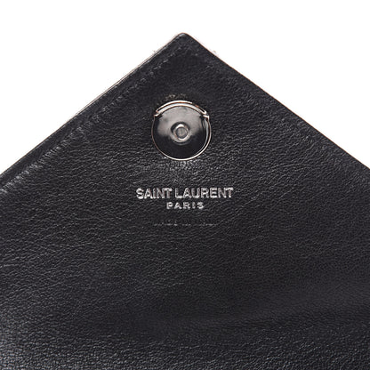 Saint Laurent Sheepskin Matelasse Chevron Monogram College Chain Wallet Black 8 of 12