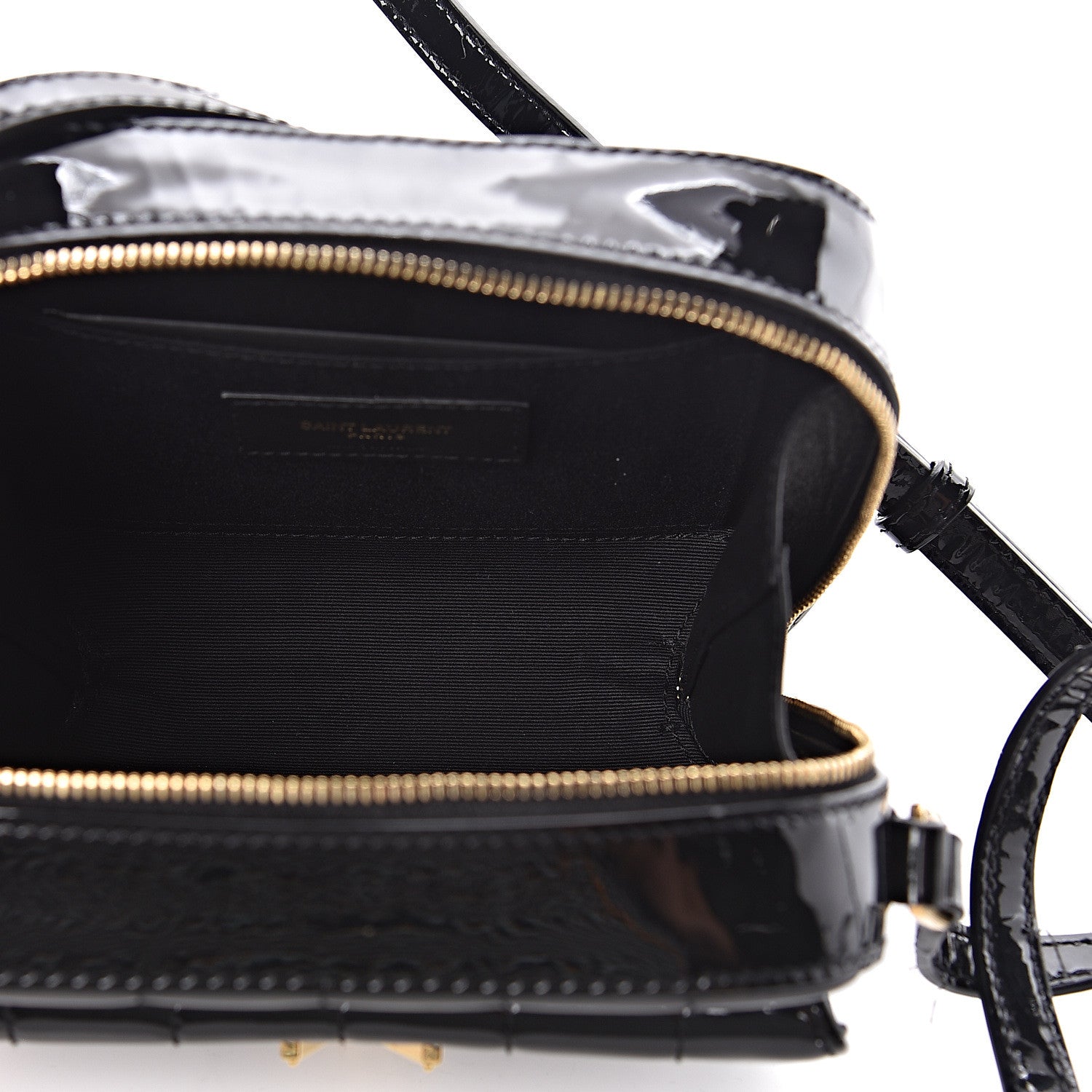 Saint Laurent Patent Matelasse Monogram Toy Vicky Camera Bag Black 5 of 10