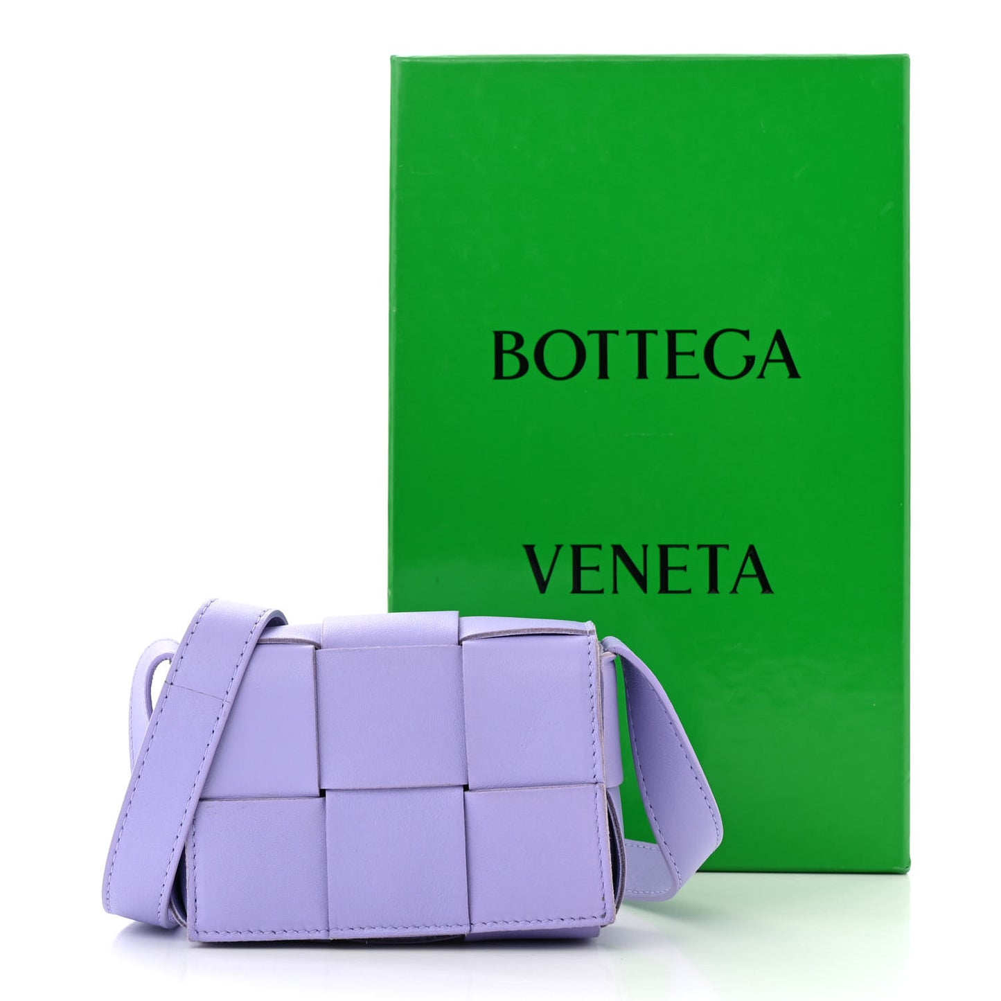 Lambskin Maxi Intrecciato Extra Mini Cassette Crossbody Bag Wisteria