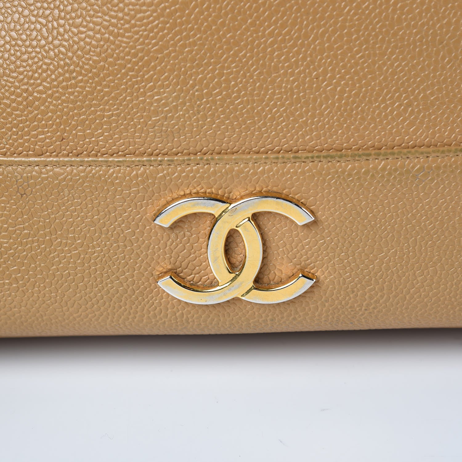 Chanel Caviar CC Shoulder Bag Beige 10 of 16