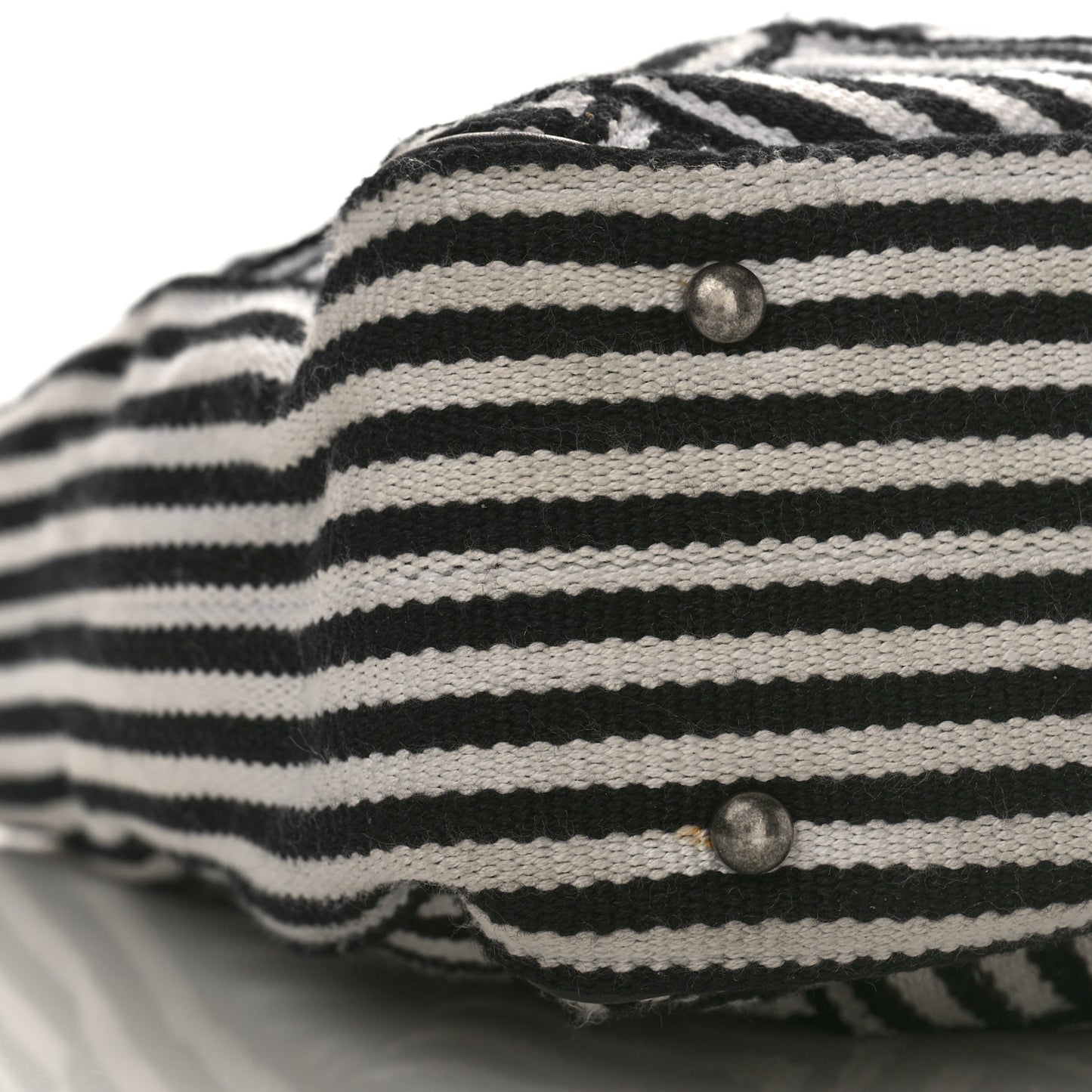 Woven Canvas Large Easy Shopping Tote Black White
