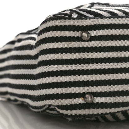 Chanel Woven Canvas Large Easy Shopping Tote Black White 8 of 9