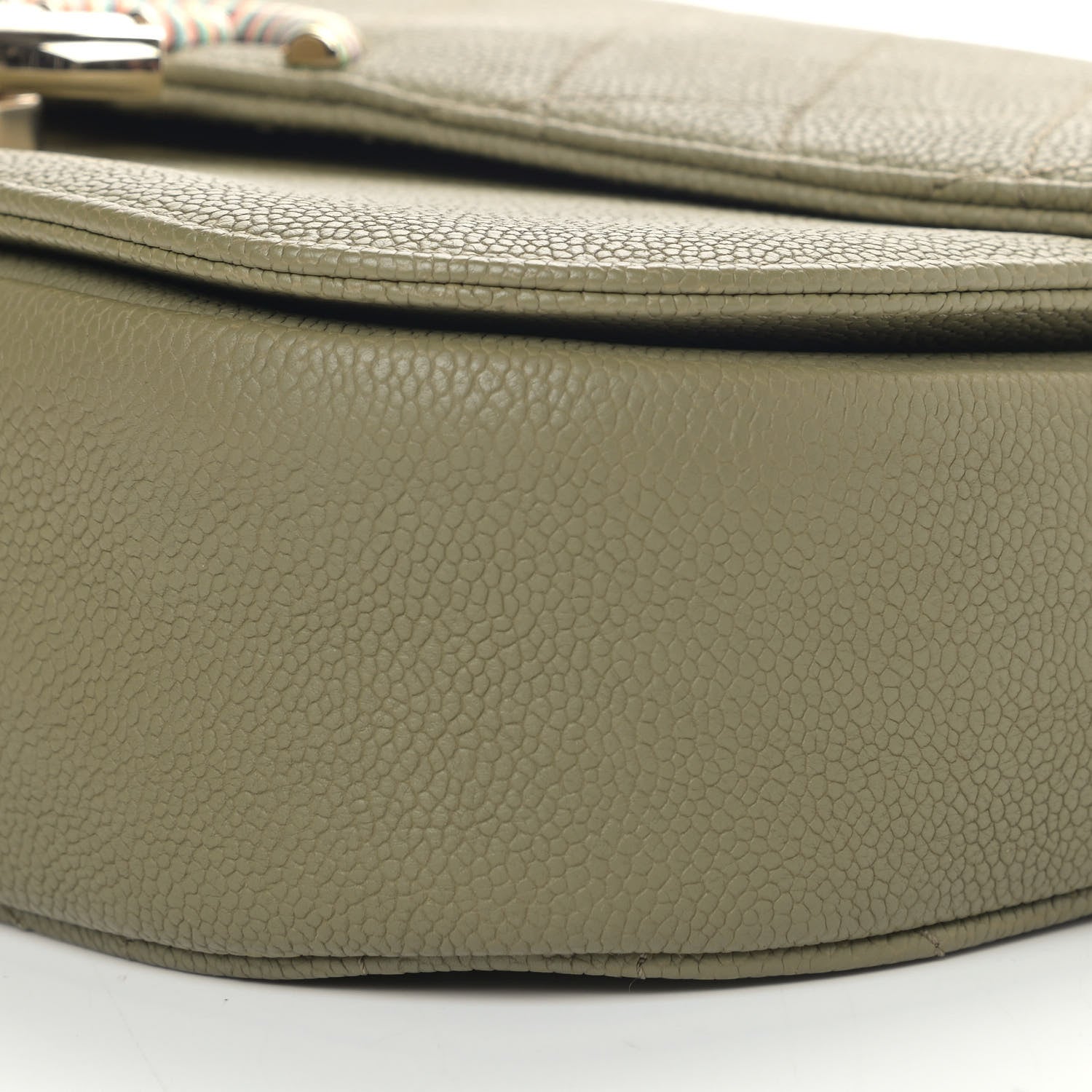 Chanel Grained Calfskin Quilted Small Cuba Top Handle Flap Khaki 9 of 9