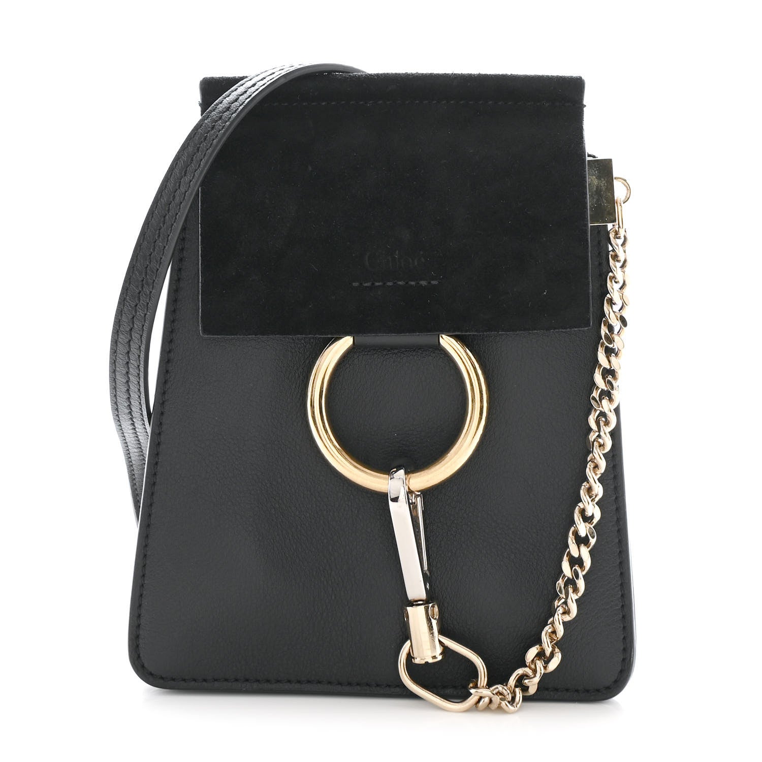 Chloe Suede Calfskin Mini Faye Bracelet Bag Black 1 of 11