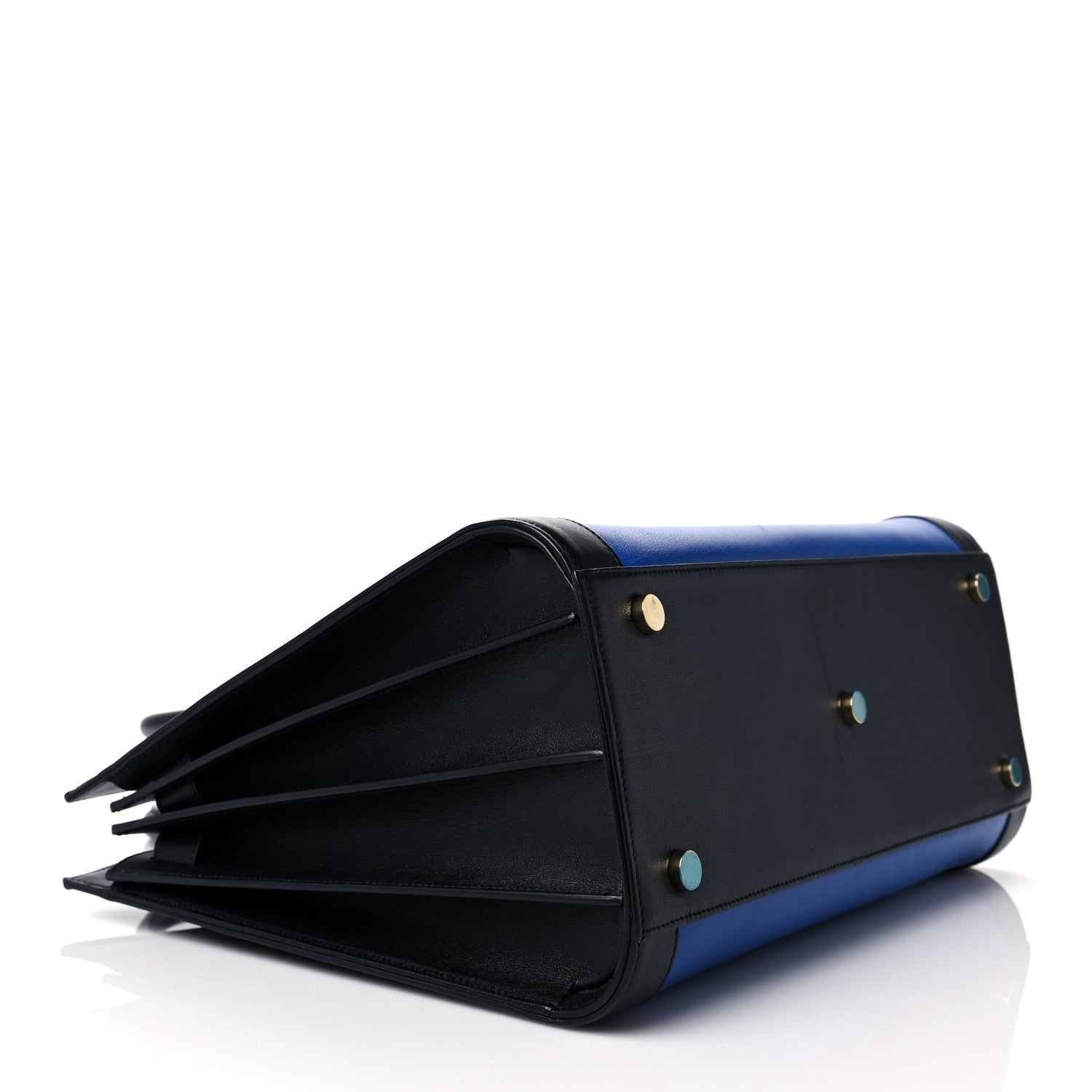Saint Laurent Calfskin Bi-Color Small Sac De Jour Royal Blue Black 3 of 8