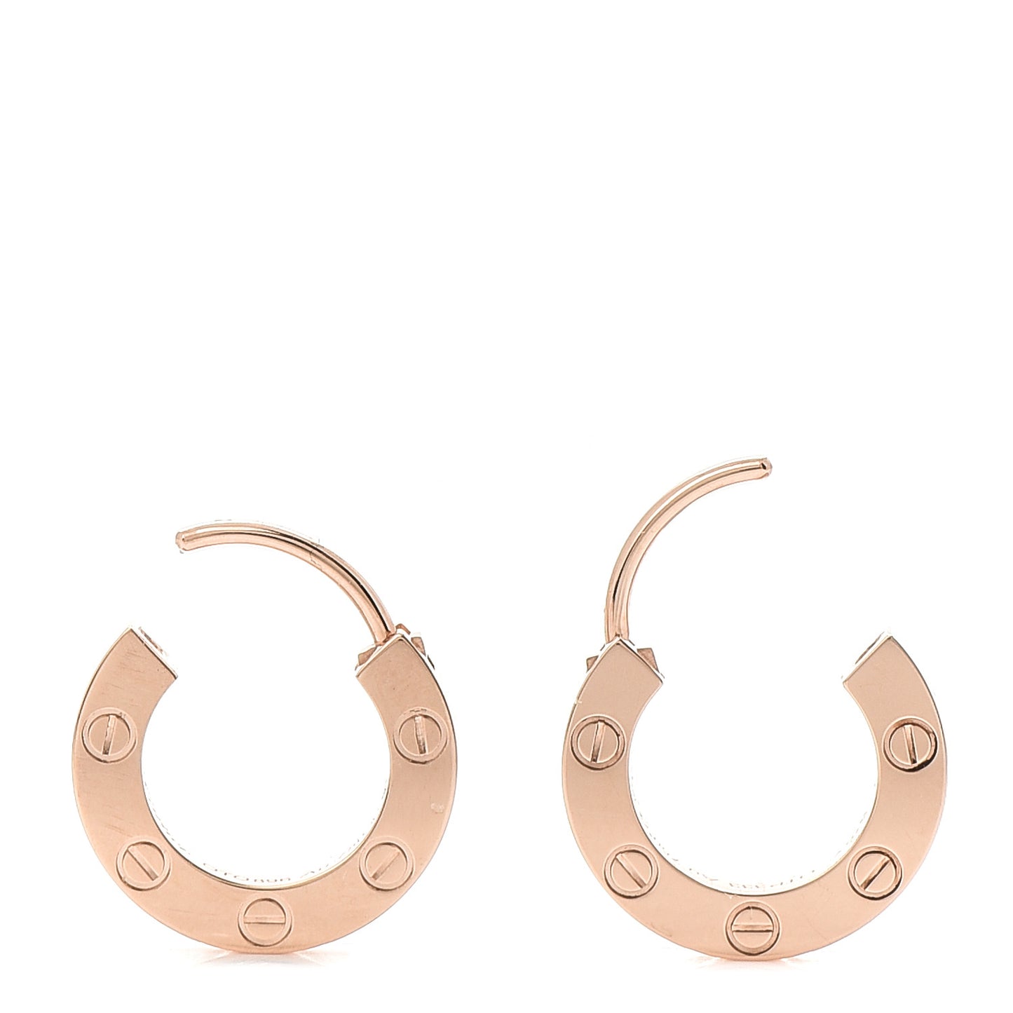 18K Pink Gold LOVE Hoop Earrings