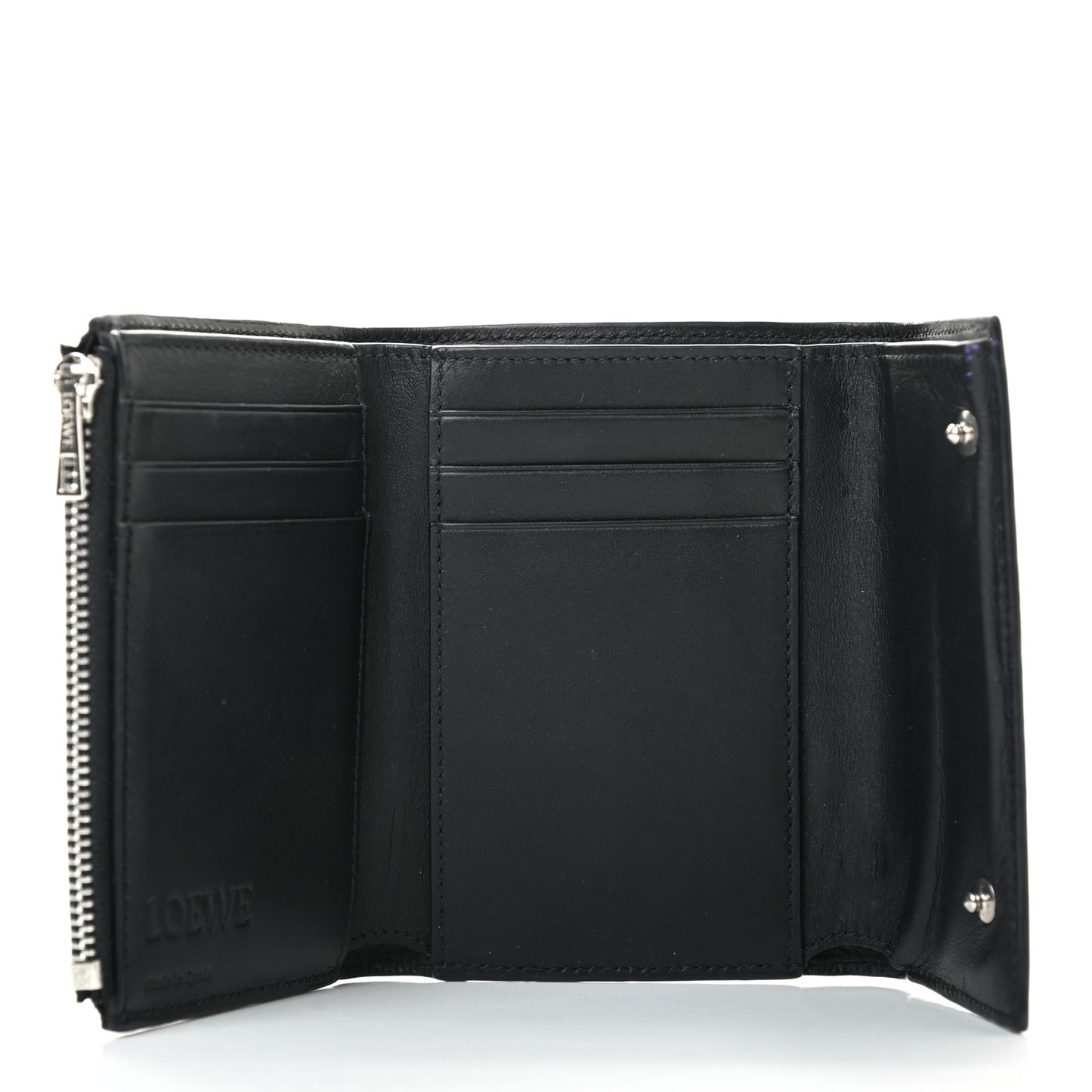 Calfskin Small Vertical Wallet Black