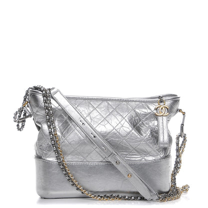 Chanel Metallic Aged Calfskin Quilted Medium Gabrielle Silver 1 of 9