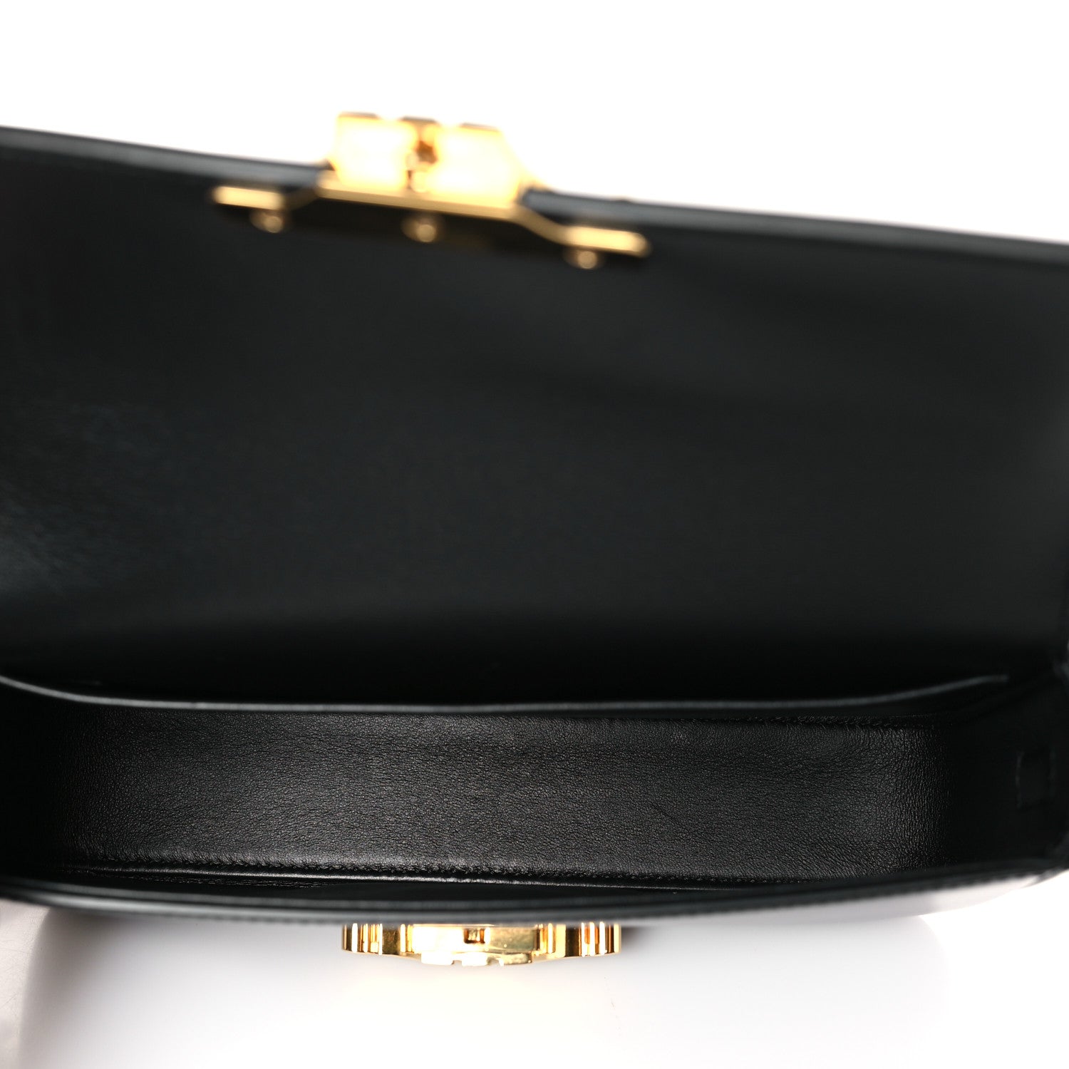 Celine Shiny Calfskin Triomphe Shoulder Bag Black 5 of 9