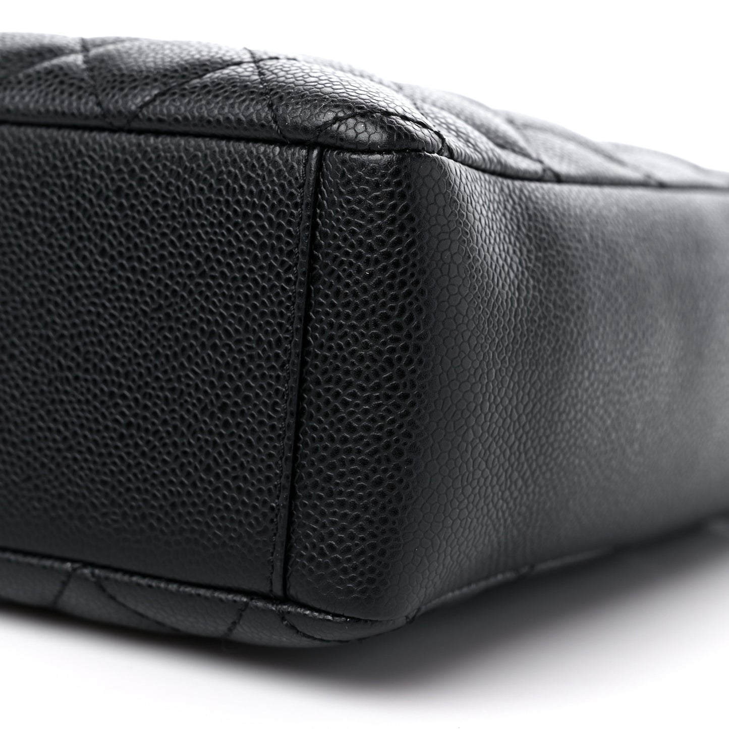 Caviar Quilted Petit Shopping Tote PST Black