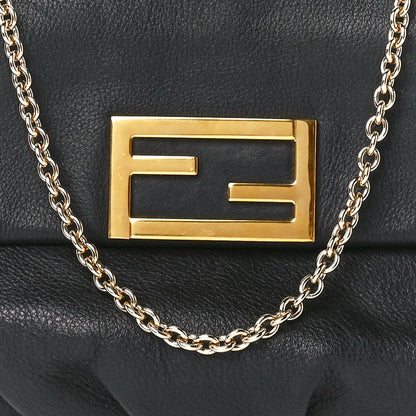 Fendi Vitello Flamingo Fendista Pouchette Crossbody Black 9 of 12