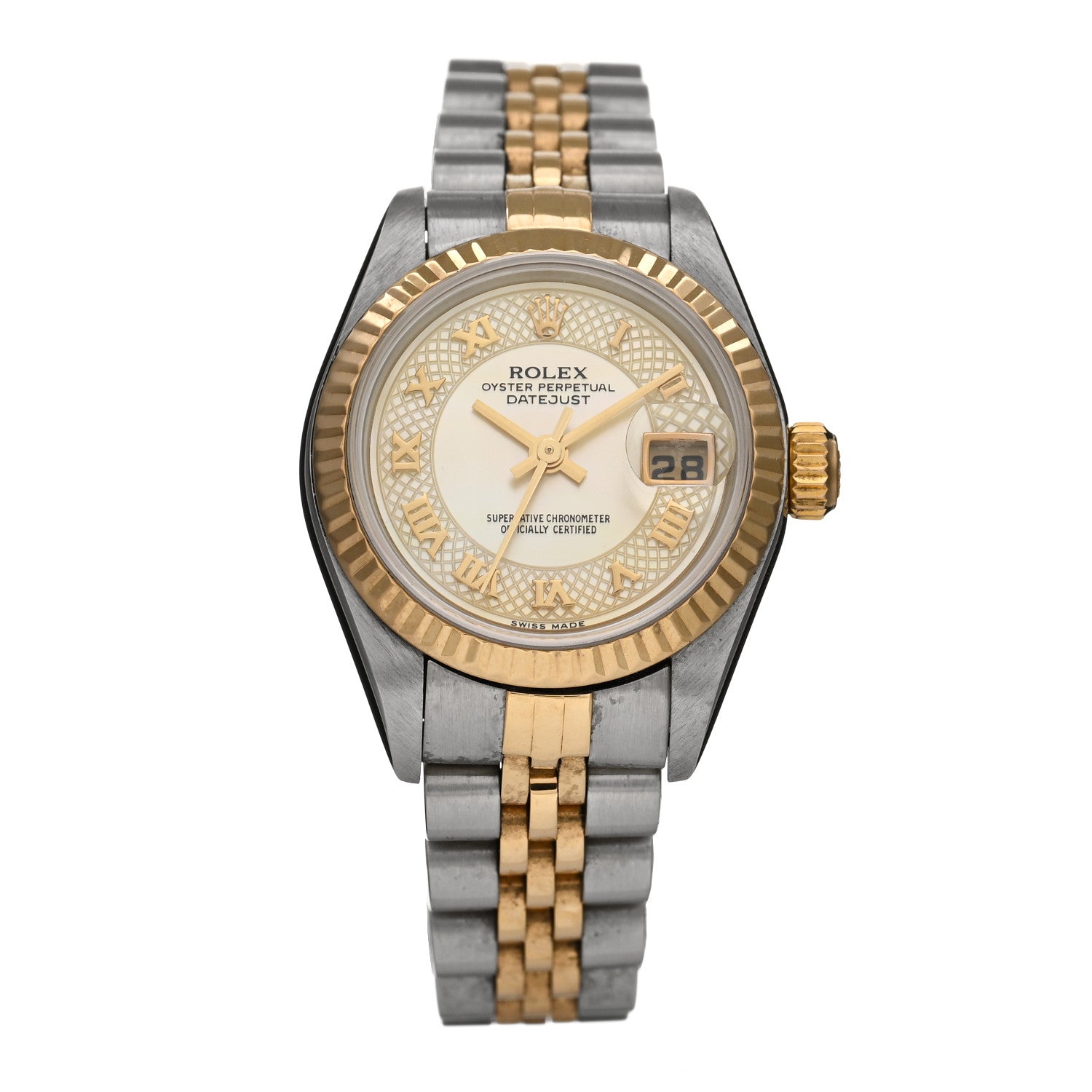 Rolex Stainless Steel 18K Yellow Gold 26mm Oyster Perpetual Datejust Watch Champagne Roman 79173 1 of 5