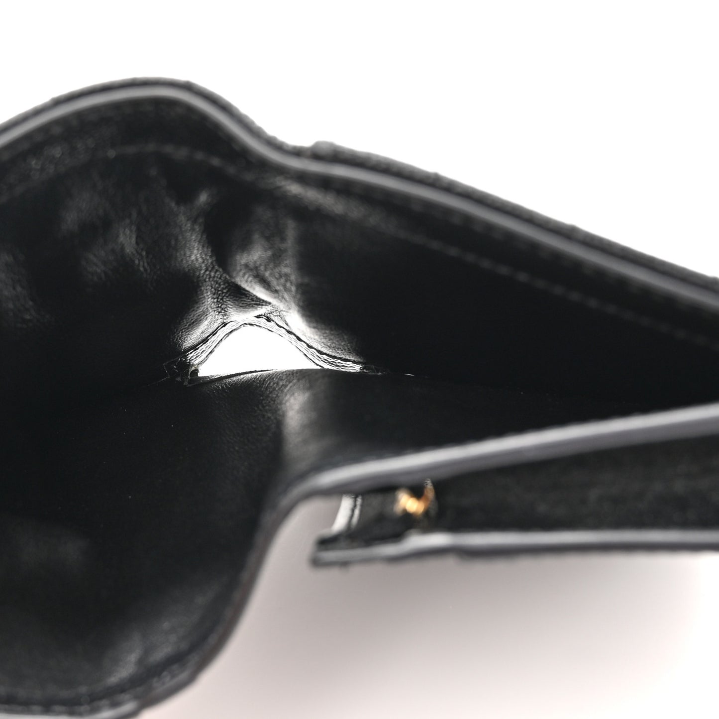 Grain De Poudre Matelasse Chevron Monogram Flap Card Case Black