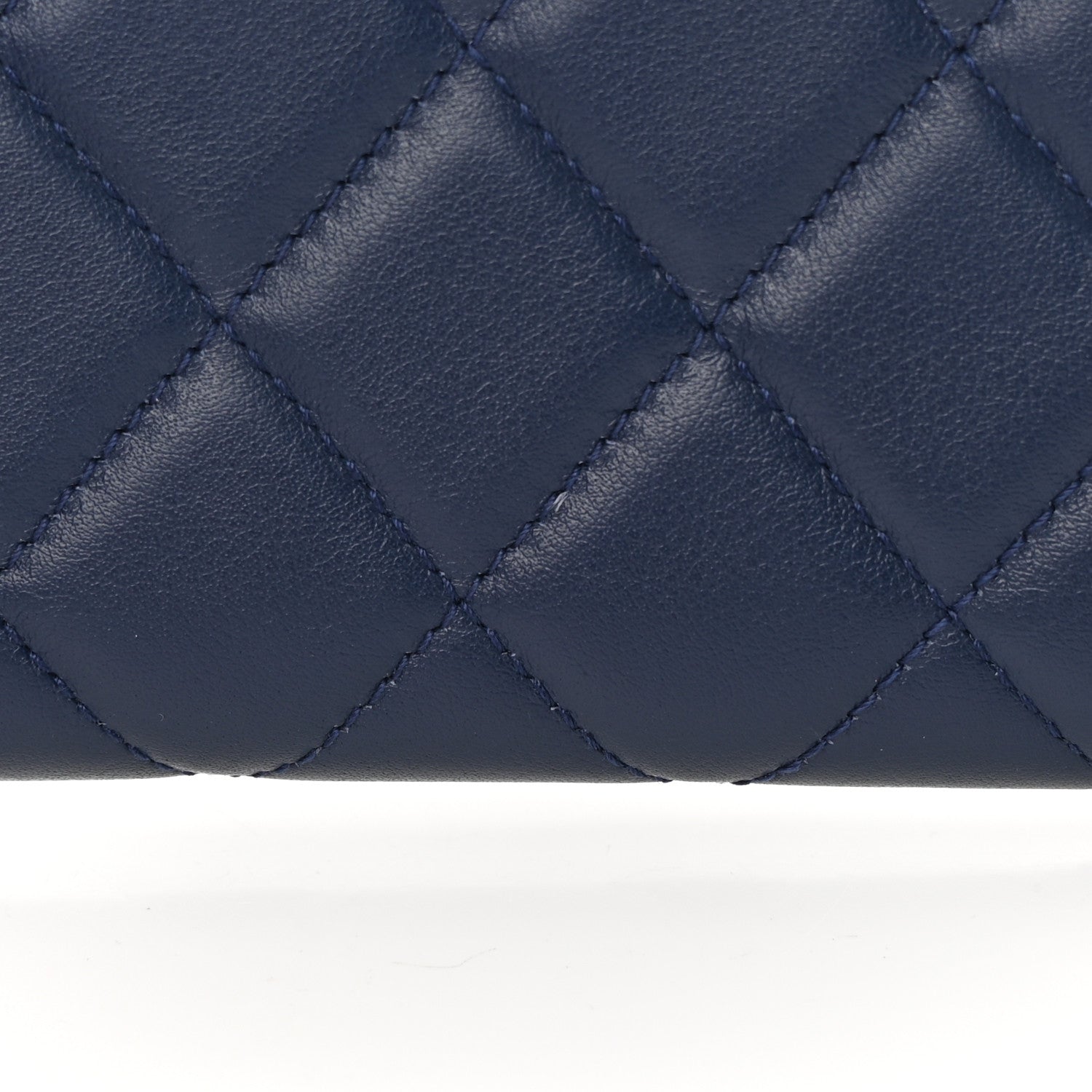 Chanel Lambskin Quilted Boy Zip Around Wallet Blue 12 of 13