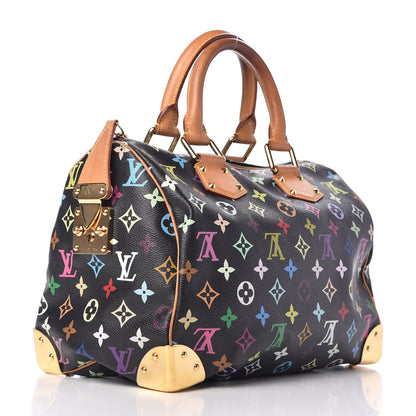 Louis Vuitton Monogram Multicolor Speedy 30 Black 3 of 8