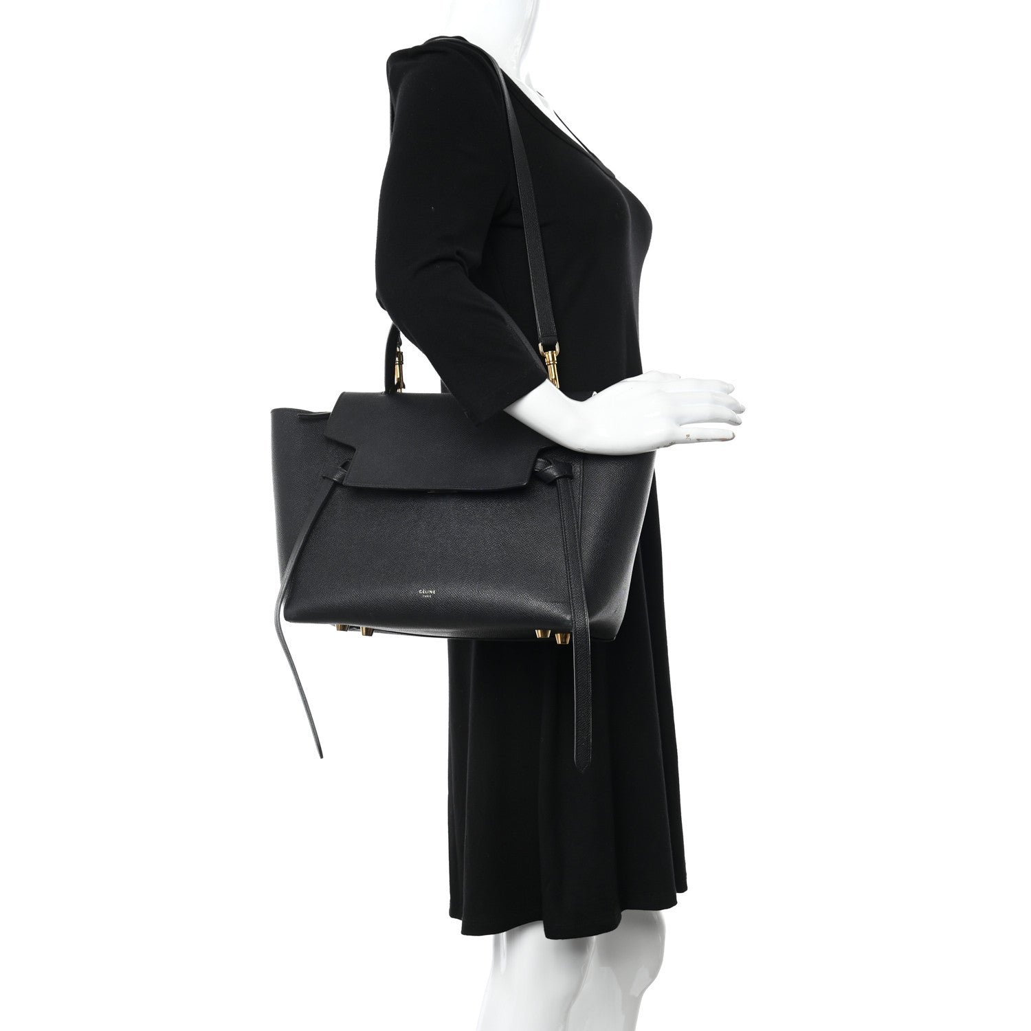 Celine Grained Calfskin Mini Belt Bag Black 2 of 20