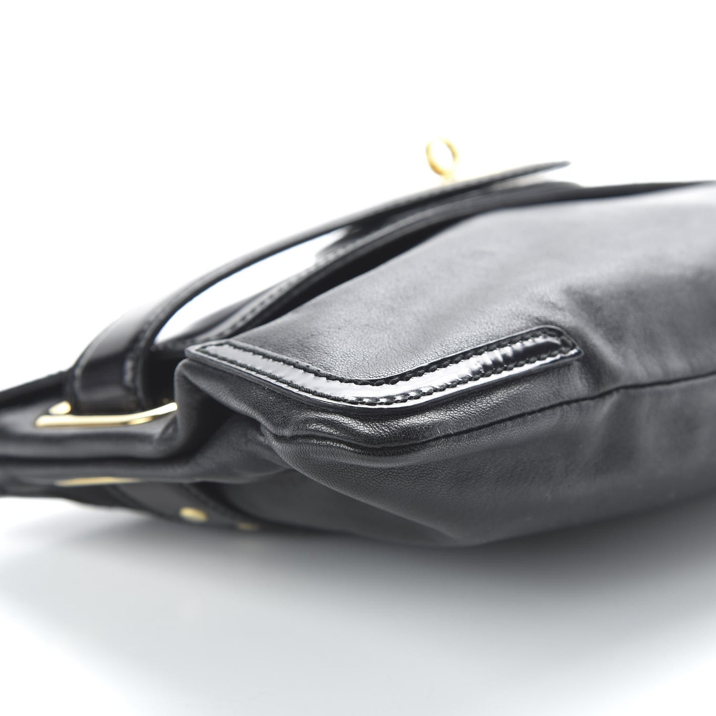 Calfskin Lune Clutch Black