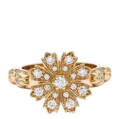Gucci 18K Yellow Gold Diamond Flora Ring 52 6 1 of 6