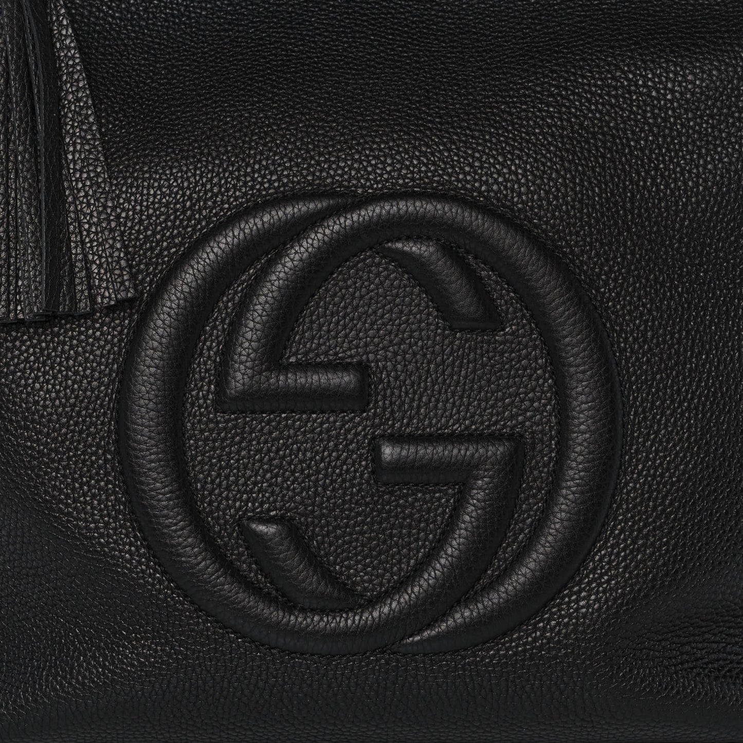 Pebbled Calfskin Large Soho Hobo Black