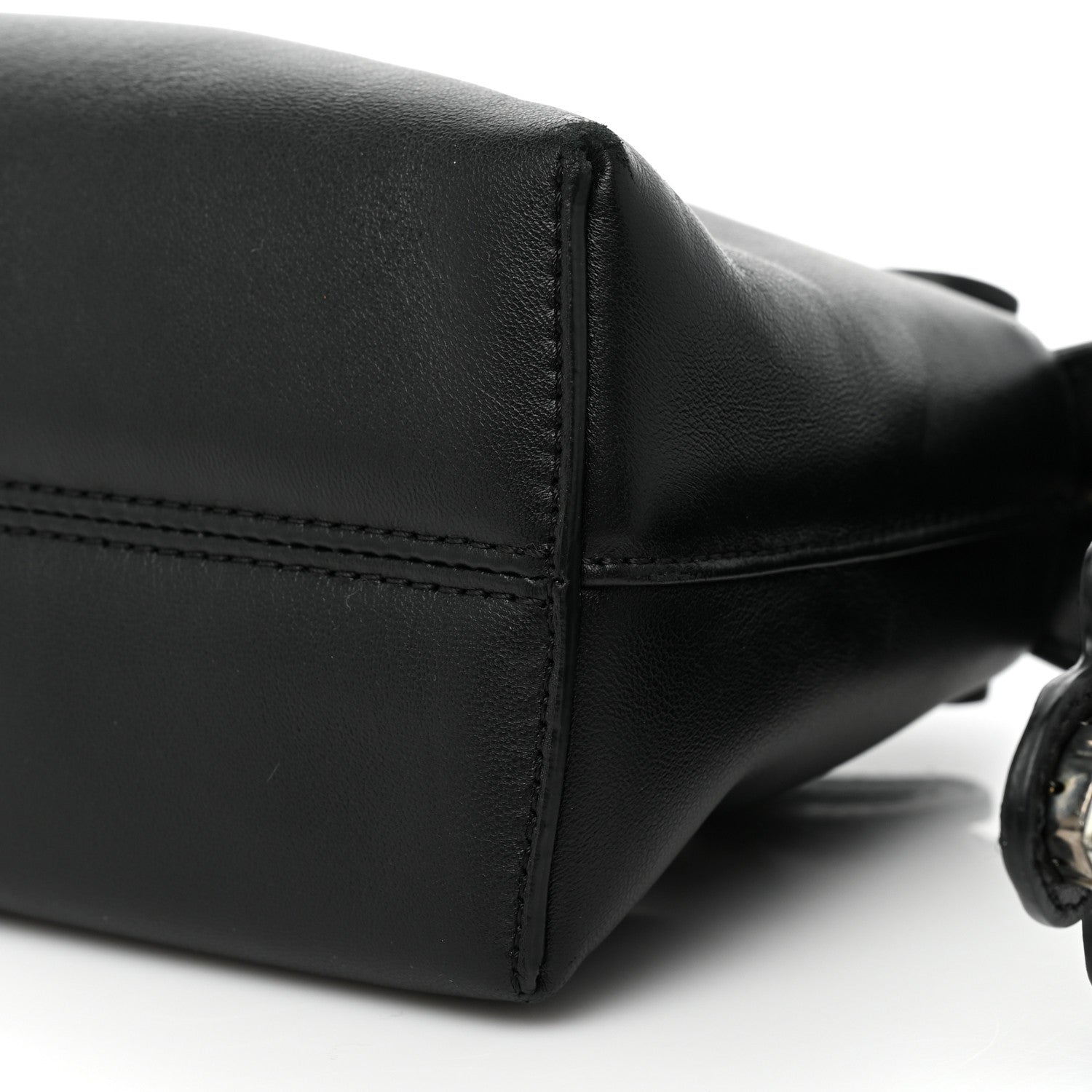Fendi Shiny Nappa Crystal Croc Tail Mini By The Way Boston Bag Black Smoky Quartz 8 of 12