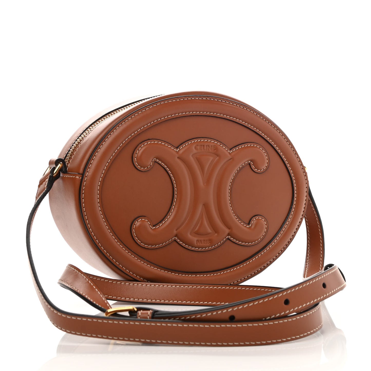 Smooth Calfskin Cuir Triomphe Oval Bag Tan