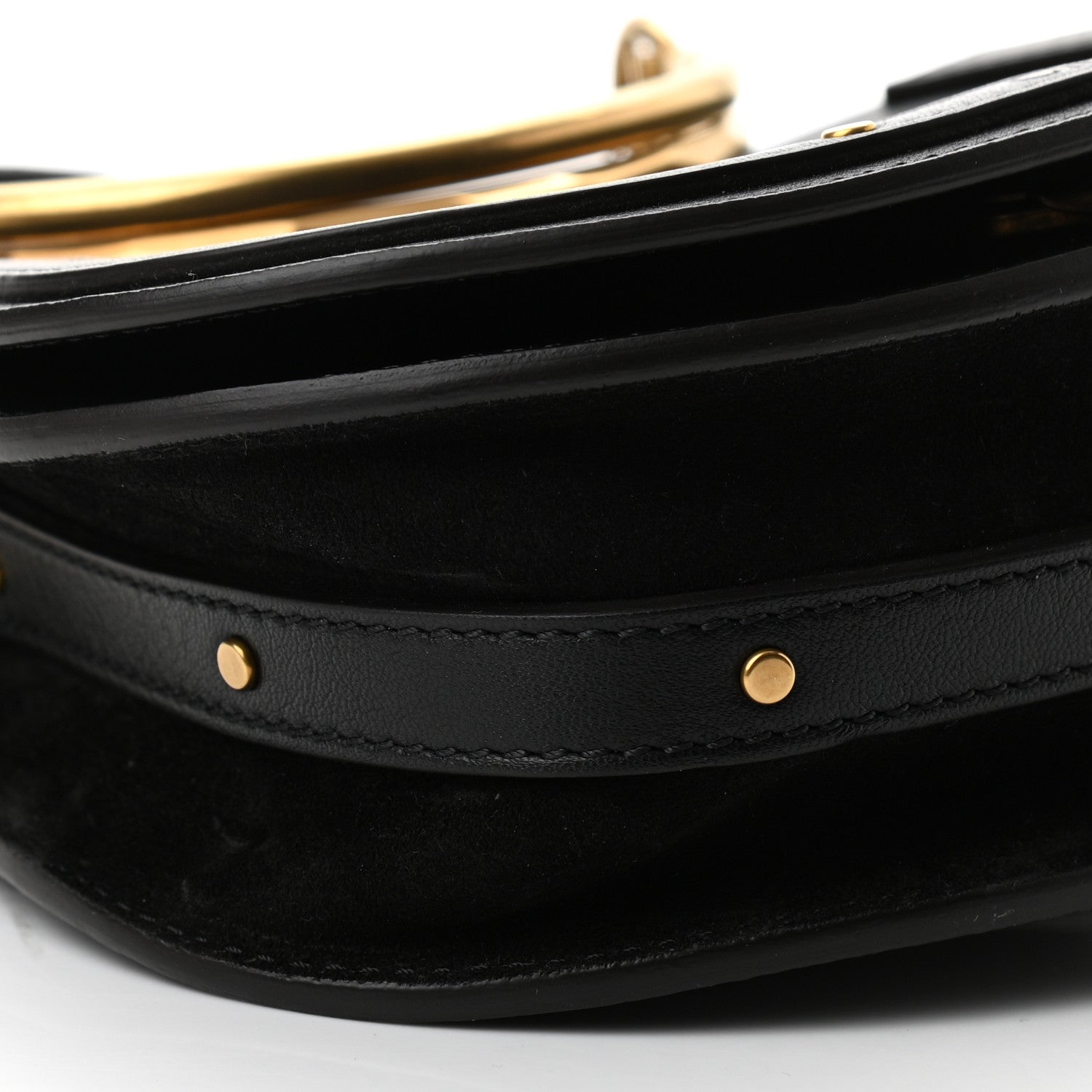 Chloe Calfskin Suede Small Nile Bracelet Bag Black 9 of 10