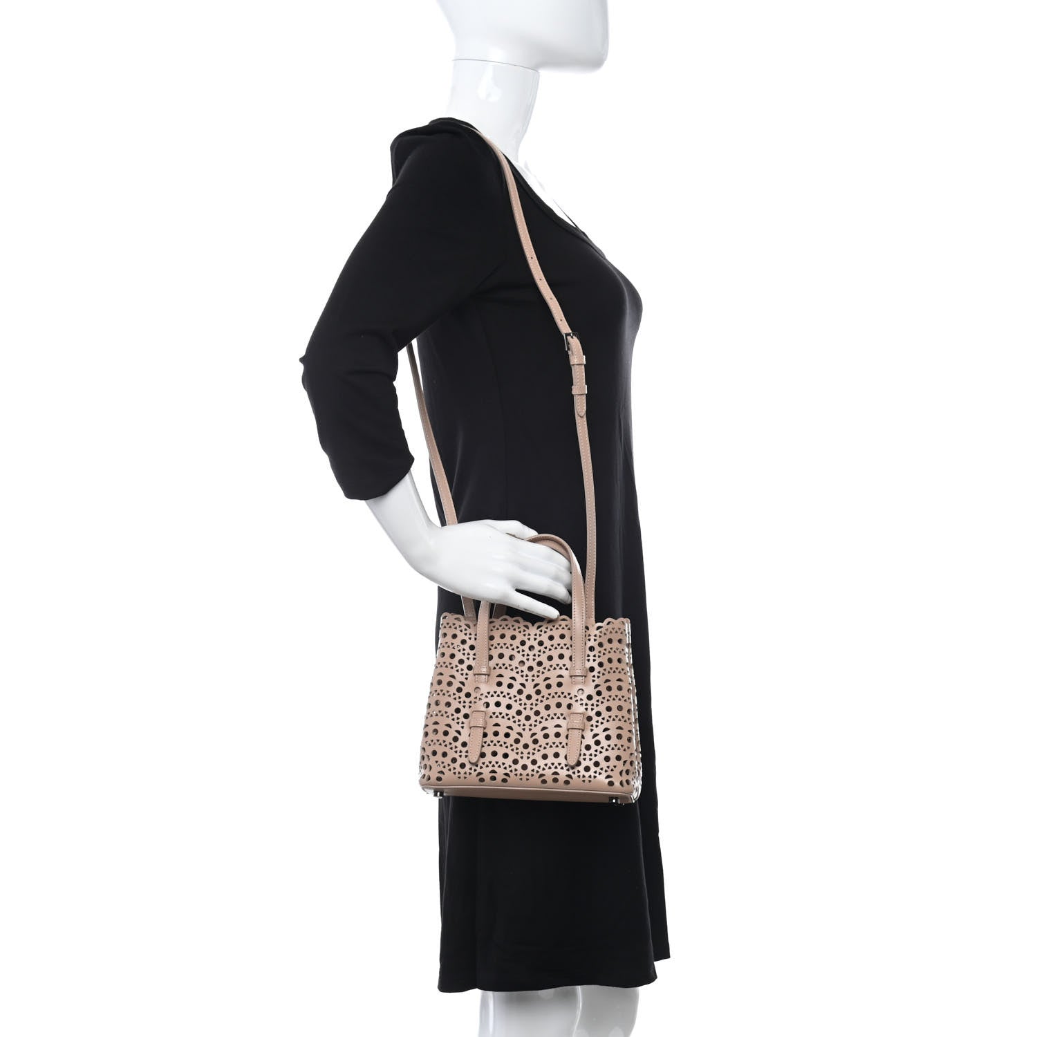 Alaia Lux Calfskin Vienne Wave Mina 20 Bag Sable 2 of 10