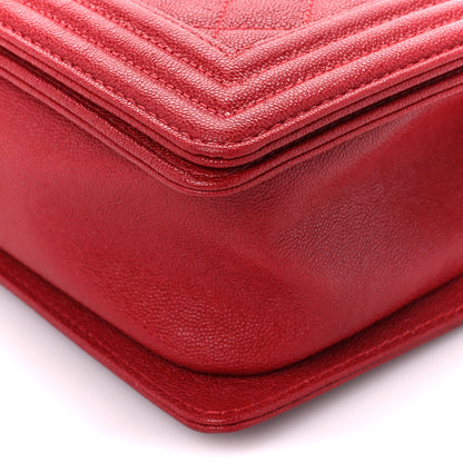 Chanel Caviar Quilted Medium Boy Flap Dark Red 10 of 11