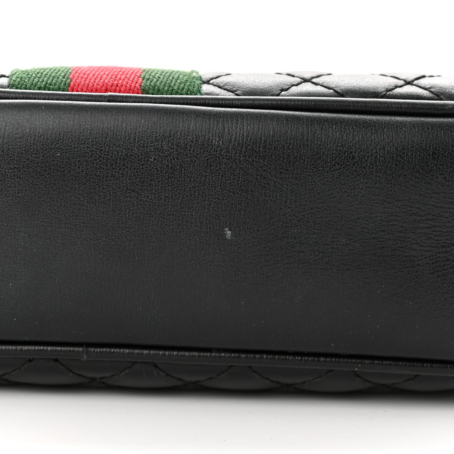 Calfskin Web Trapuntata Small GG Shoulder Bag Black