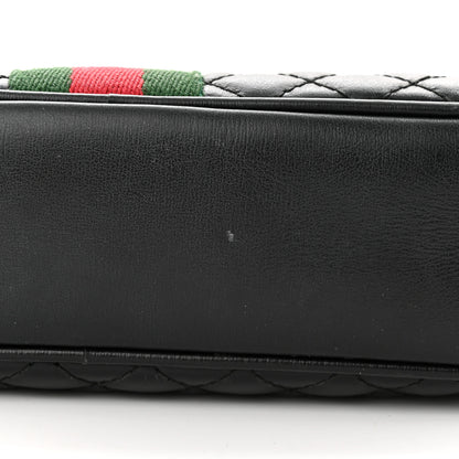 Gucci Calfskin Web Trapuntata Small GG Shoulder Bag Black 11 of 12